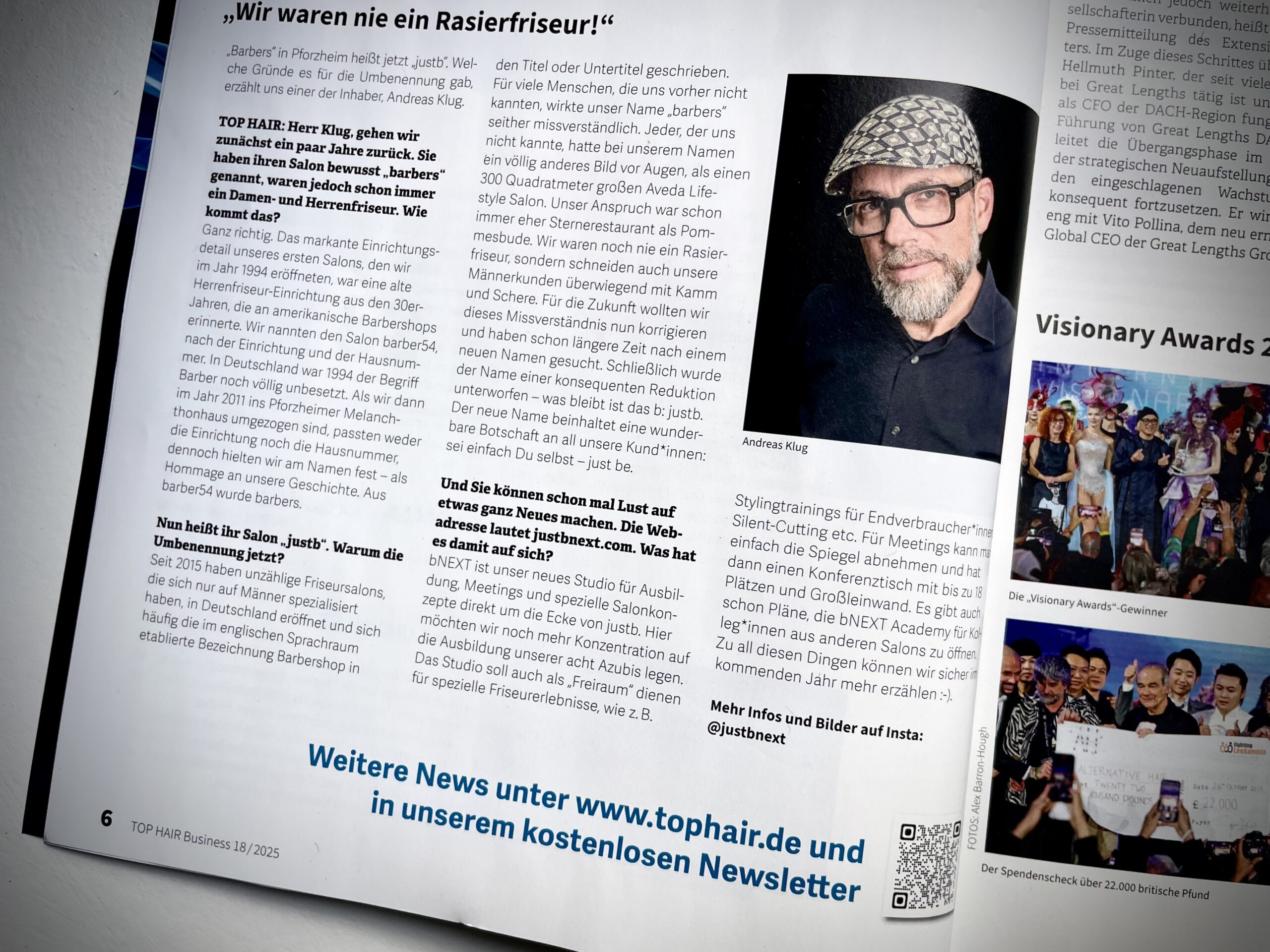 Interview Andreas Klug mit der Fachzeitschrift Top Hair